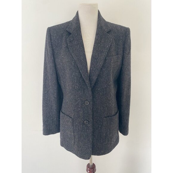 Ralph Lauren Jacket Blazer Wool Herringbone Gray - Picture 1 of 15